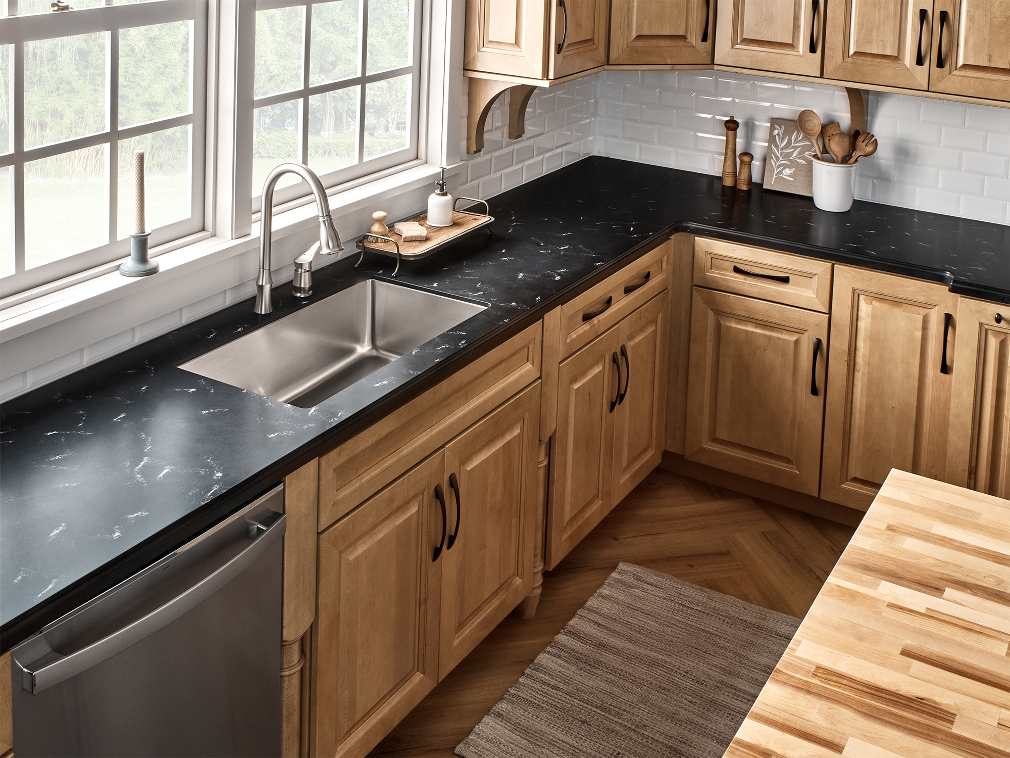 Aurora Midnight, HIMACS - Solid Surface Countertops | LX Hausys US